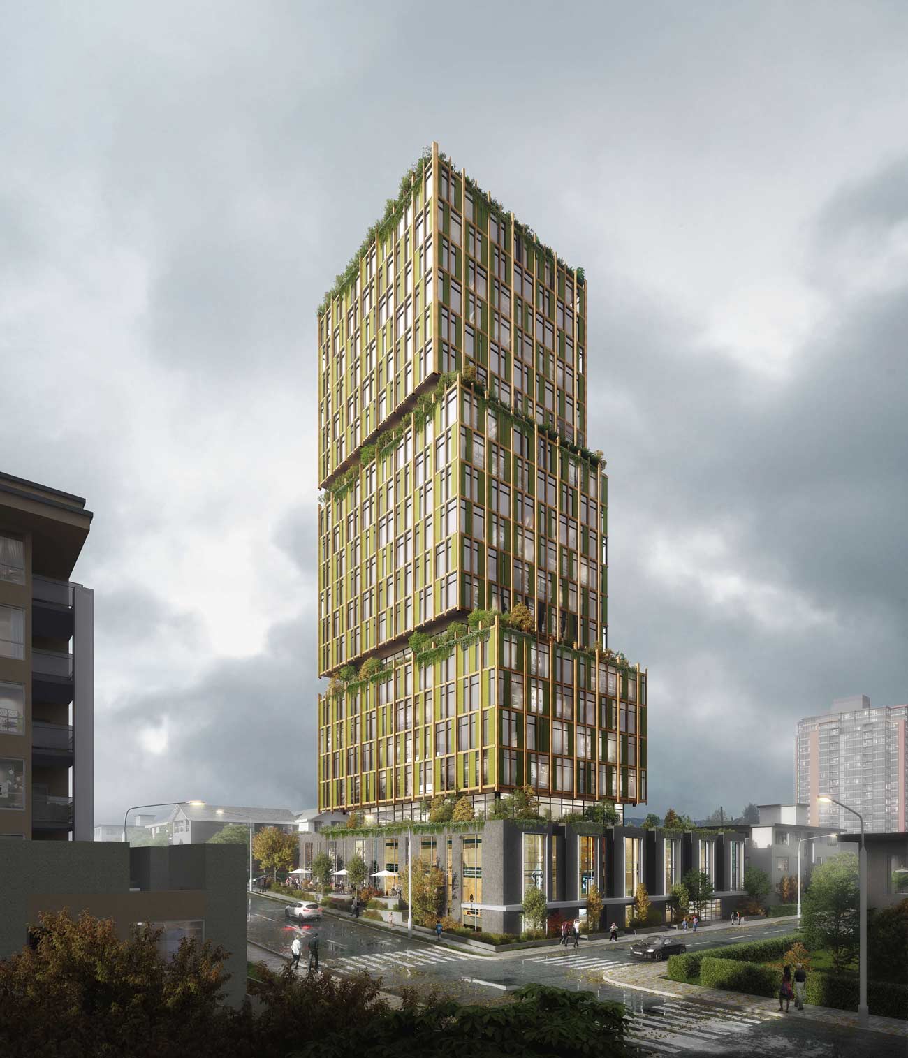 Merivale Tower by Iredale Architecture – 21-storey rental high-rise with articulated massing in New Westminster